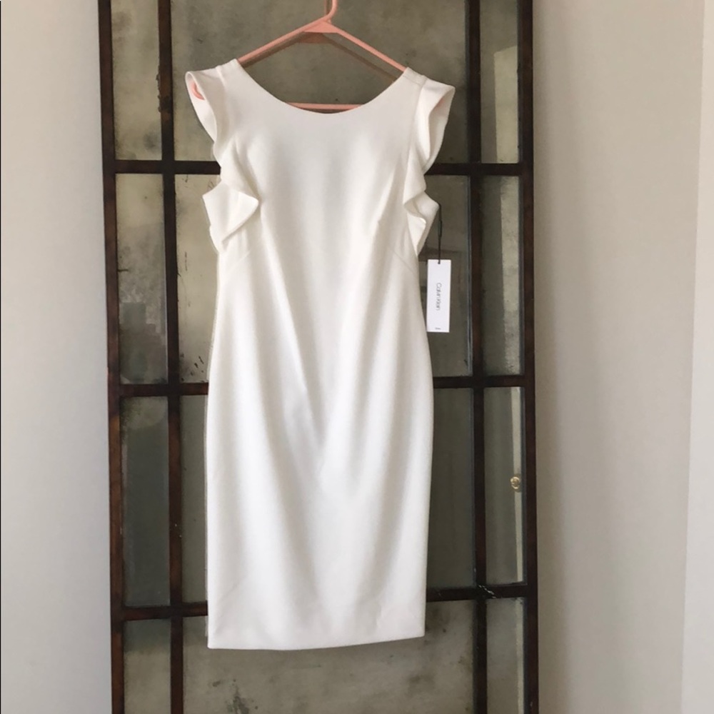 Calvin Klein ruffle sleeve dress